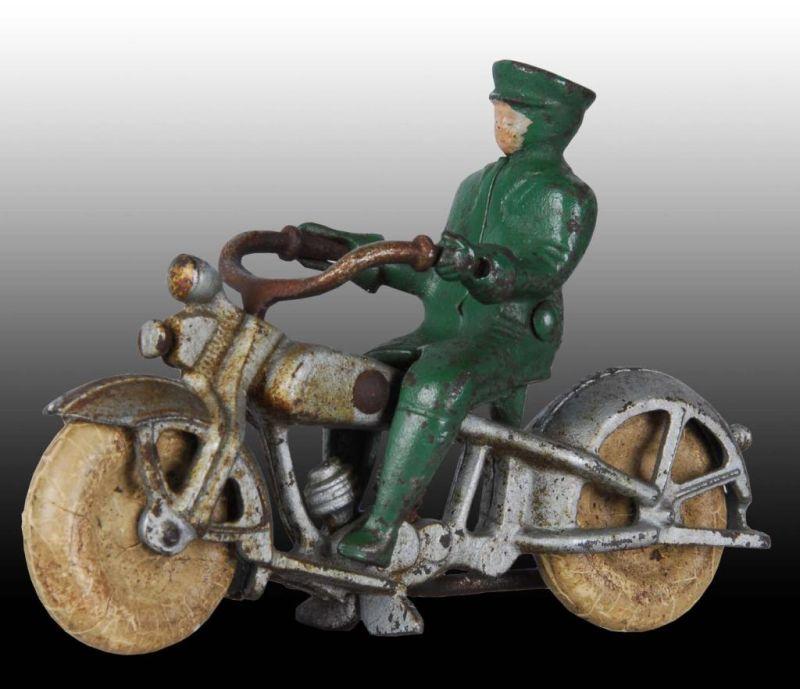 Appraisal: Cast Iron Kilgore Motorcycle Toy Description White rubber tires Policeman