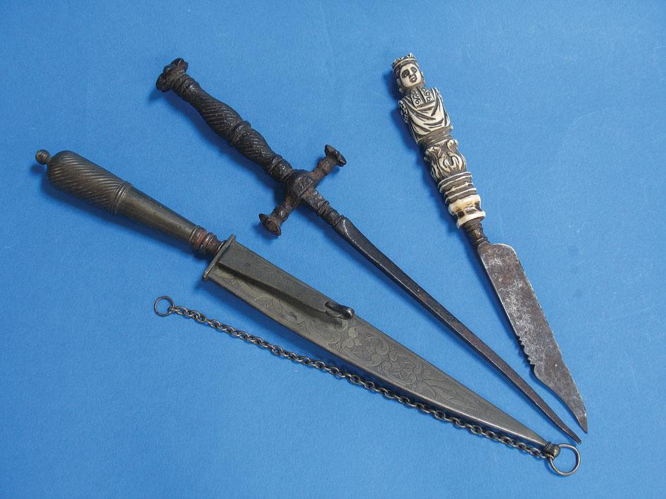 Appraisal: A STILETTO DAGGER with a tapering triangular blade and a