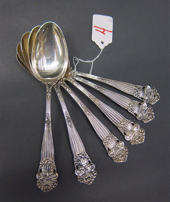 Appraisal: SET OF SIX TOWLE STERLING SILVER DESSERT SPOONS in the