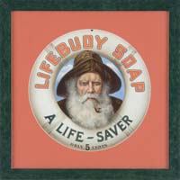 Appraisal: LIFEBUOY SOAP DIE CUT SIGN A two-sided die cut with