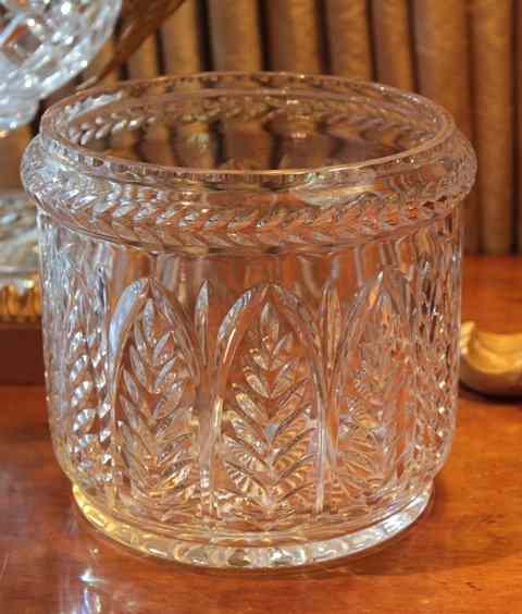 Appraisal: A SET OF THREE CUT GLASS FERN LEAF DECORATED CYLINDRICAL