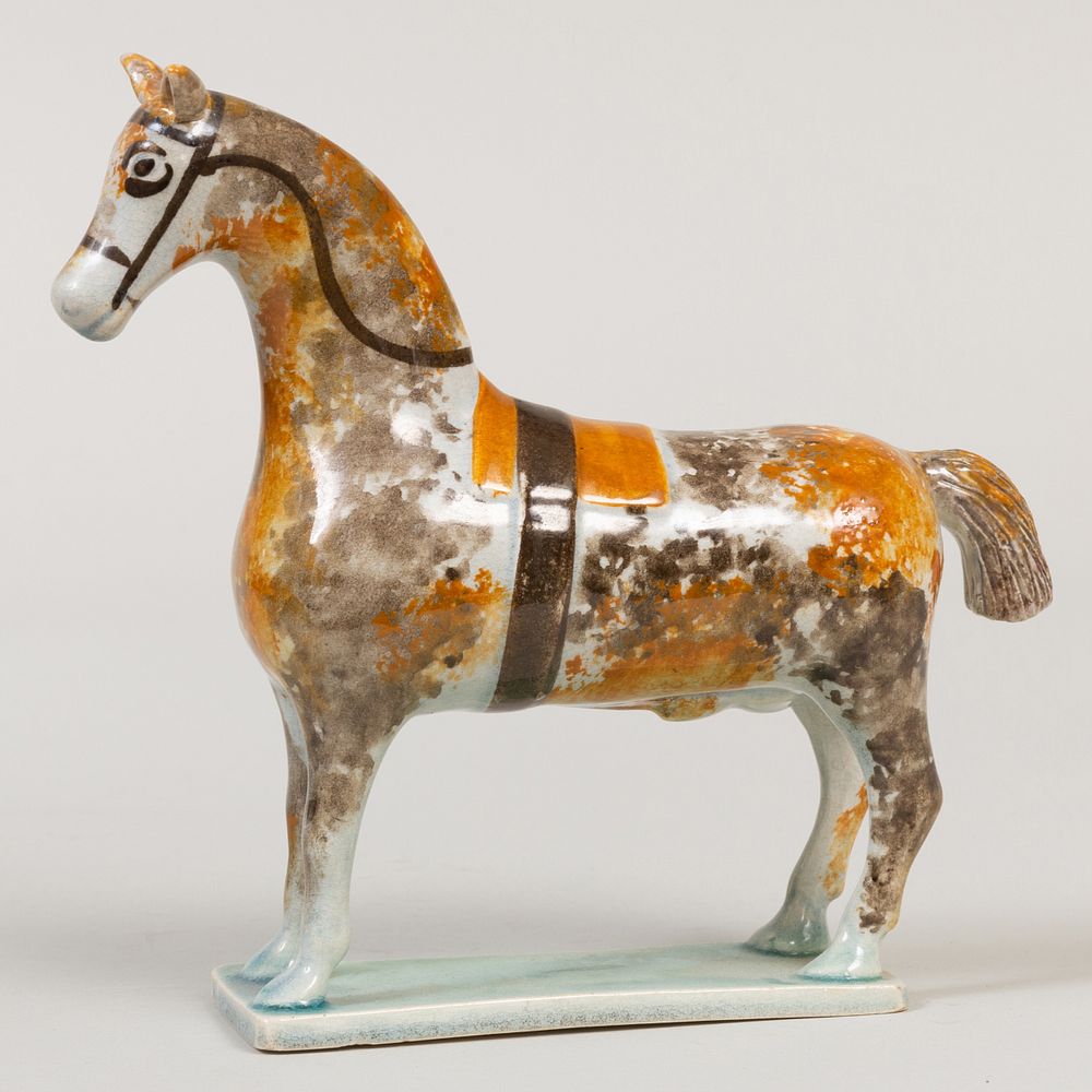 Appraisal: Prattware Pottery Model of a Horse in high Literature John