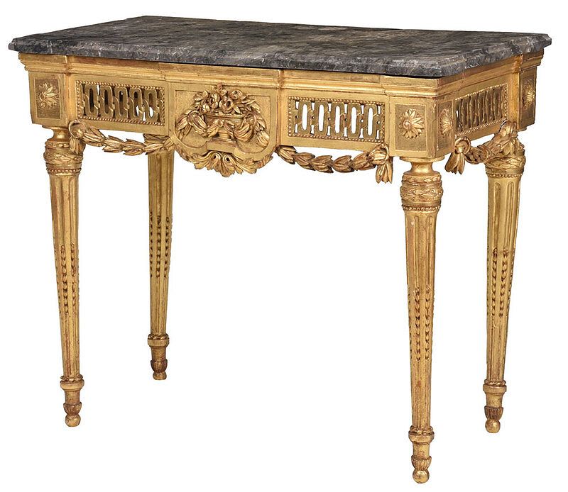 Appraisal: Italian Neoclassical Marble Top Console Table Continental late th century