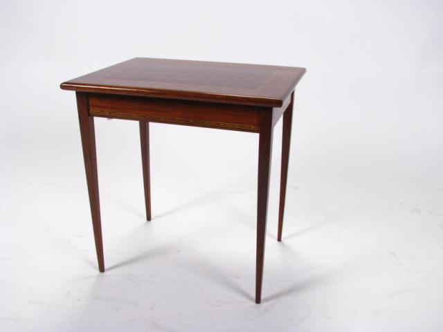 Appraisal: Small side table parquet top with inlaid banding inches tall