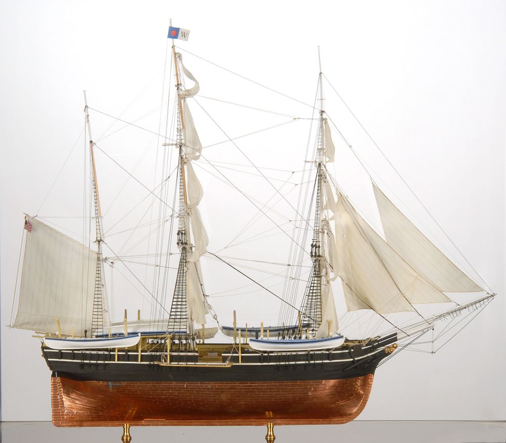 Appraisal: CASED MODEL OF THE NEW BEDFORD WHALESHIP CHARLES MORGANWith plank-on-frame