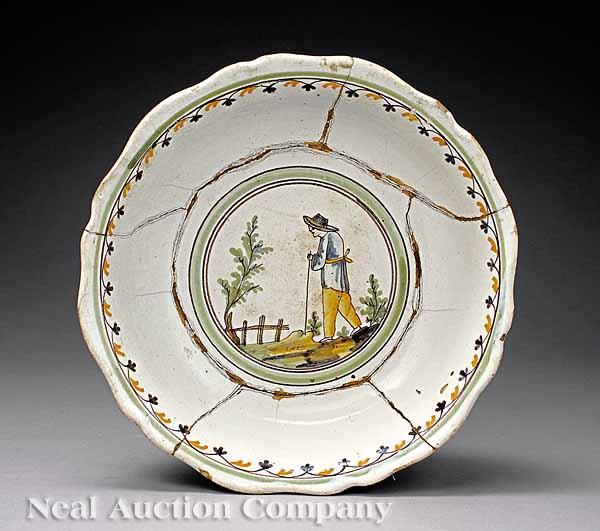 Appraisal: A French Faience Figural Bowl mid- th c probably Nevers