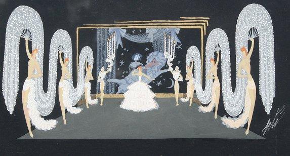 Appraisal: ERTE Russian - Follies Le Lido set design Gouache ''