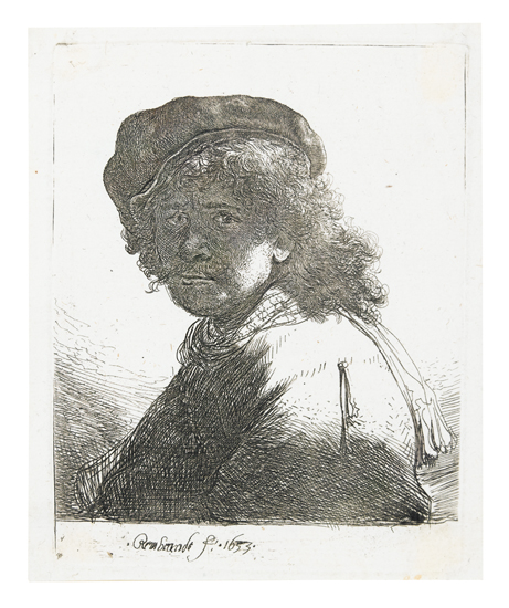 Appraisal: REMBRANDT VAN RIJN Self Portrait in a Cap and Scarf