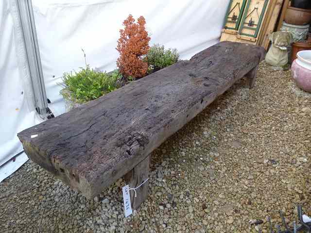 Appraisal: AN OLD RUSTIC PLANK TABLE OR PIG BENCH on plain