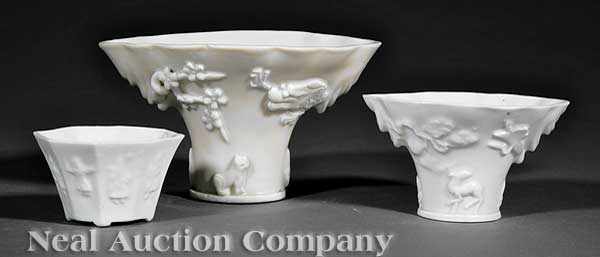 Appraisal: A Group of Three Chinese Dehua Blanc de Chine Porcelain