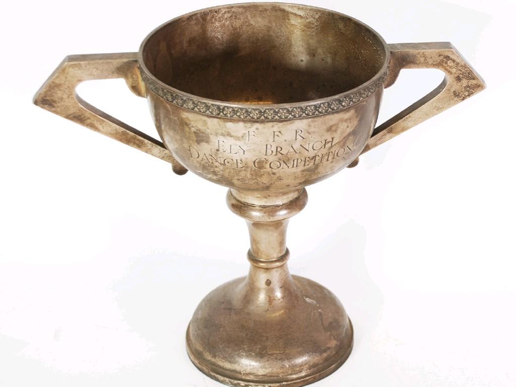 Appraisal: GEORGE V SILVER TWO HANDLED PRESENTATION TROPHY CUT typical form