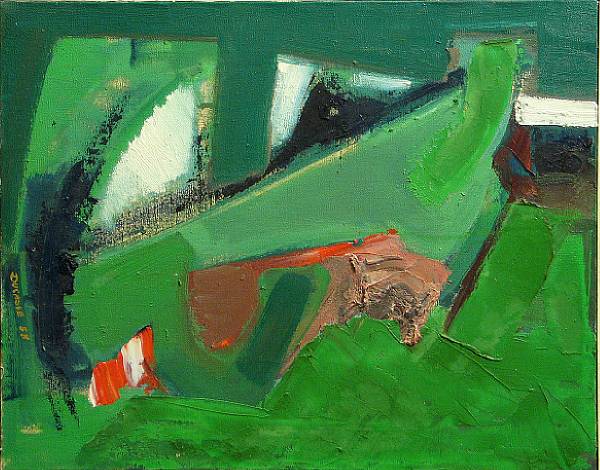 Appraisal: Ralph Du Casse American - Untitled Abstract in green red