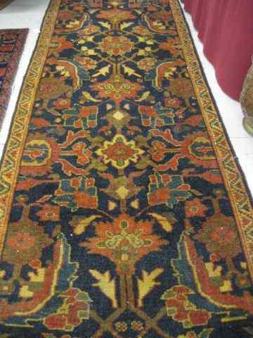 Appraisal: Mahal Persian Handmade Runner large floral on indigio field '