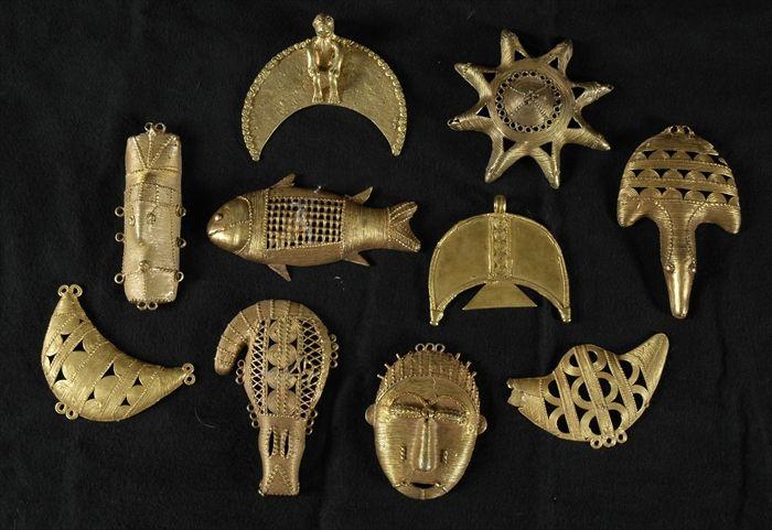 Appraisal: Assorted Ashanti-Style Gilt-Metal Ornaments