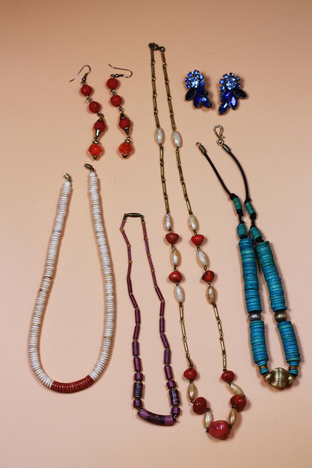 Appraisal: GROUP OF MISCELLANEOUS COSTUME JEWELRYComprising a turquoise-colored and gold plated