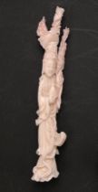 Appraisal: A Carved Coral Kuan Yin C th Century Carved of