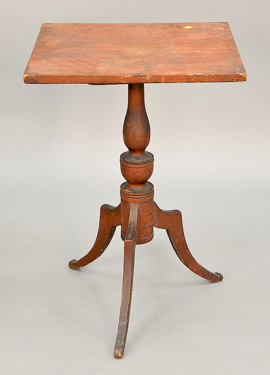 Appraisal: Federal candlestand having square top on urn carved shaft on