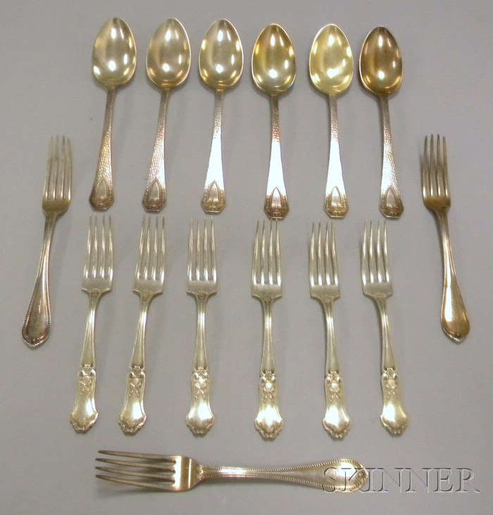 Appraisal: Approximately Fifteen Pieces of Silver and Silver Plated Flatware set