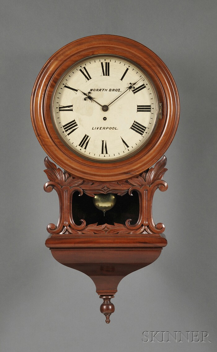 Appraisal: Morath Brothers Mahogany Fusee Wall Clock Liverpool England c with