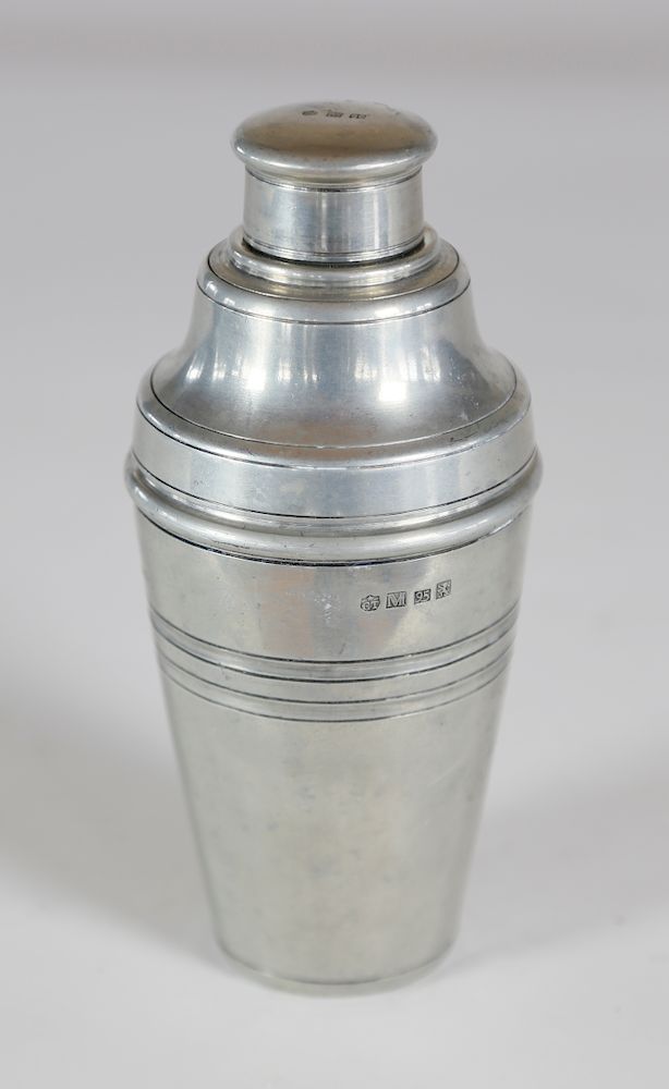 Appraisal: English Pewter Cocktail Shaker Exclusive on Bidsquare English Pewter Cocktail