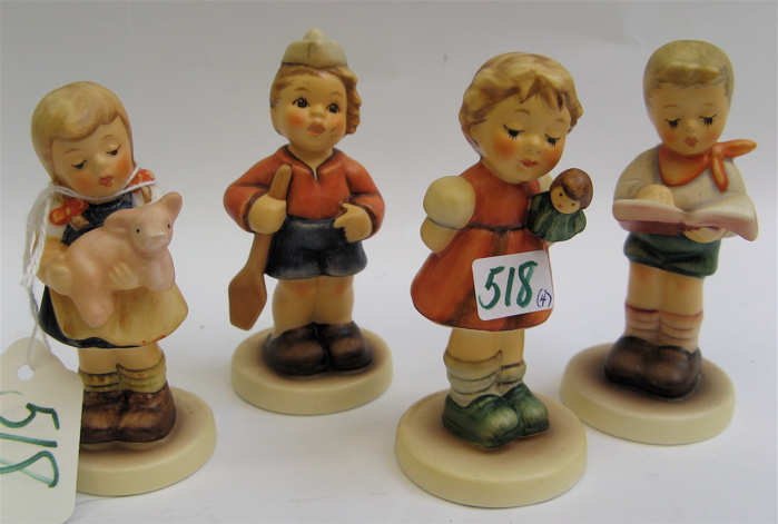 Appraisal: FOUR GERMAN HUMMEL MEMBERSHIP CLUB FIGURES with current trademarks including