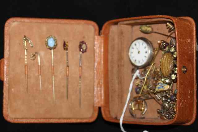 Appraisal: A QUANTITY OF GEMSTONE SET TIE PINS together with further