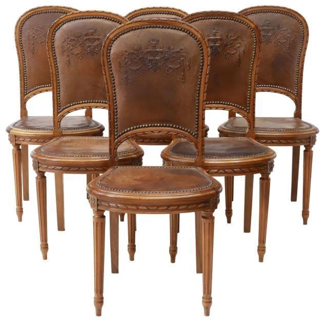 Appraisal: lot of French Louis XVI style dining chairs early th