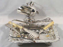 Appraisal: A quantity of silver plate comprising a sugar scuttle a