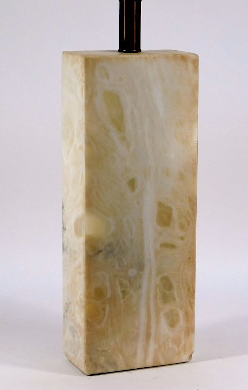 Appraisal: C Italian MCM Modernist Travertine Table Lamp Italy Circa Rectangular