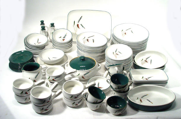 Appraisal: Extensive collection of Denby 'Green Wheat' patterned tea dinnerware including