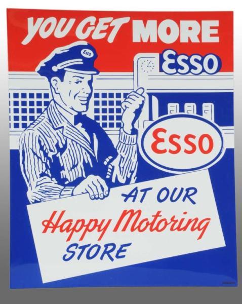 Appraisal: Tin Esso Service Station Attendant Sign Description s Never used