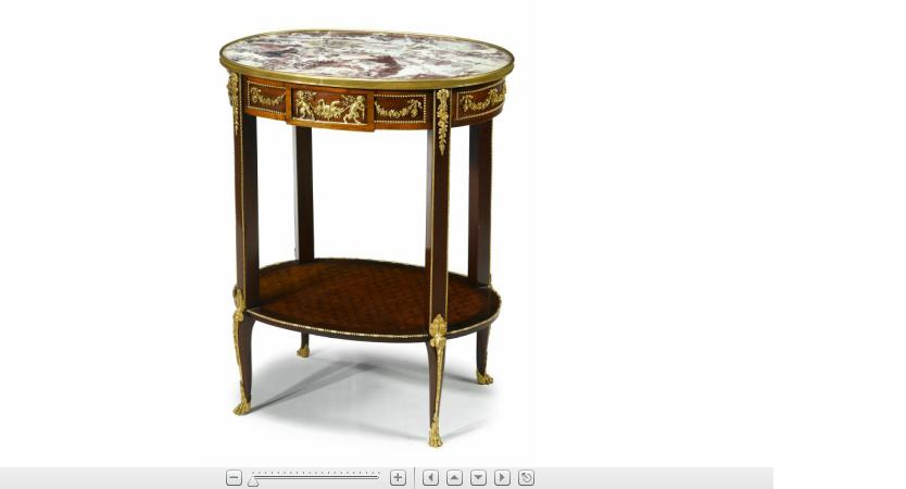 Appraisal: Fine Louis XVI style gilt bronze mounted mahogany side table