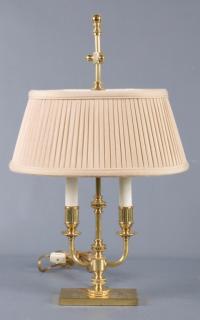 Appraisal: Decorative Brass Bouillotte Style Lamp Decorative Bouillotte style electric lamp