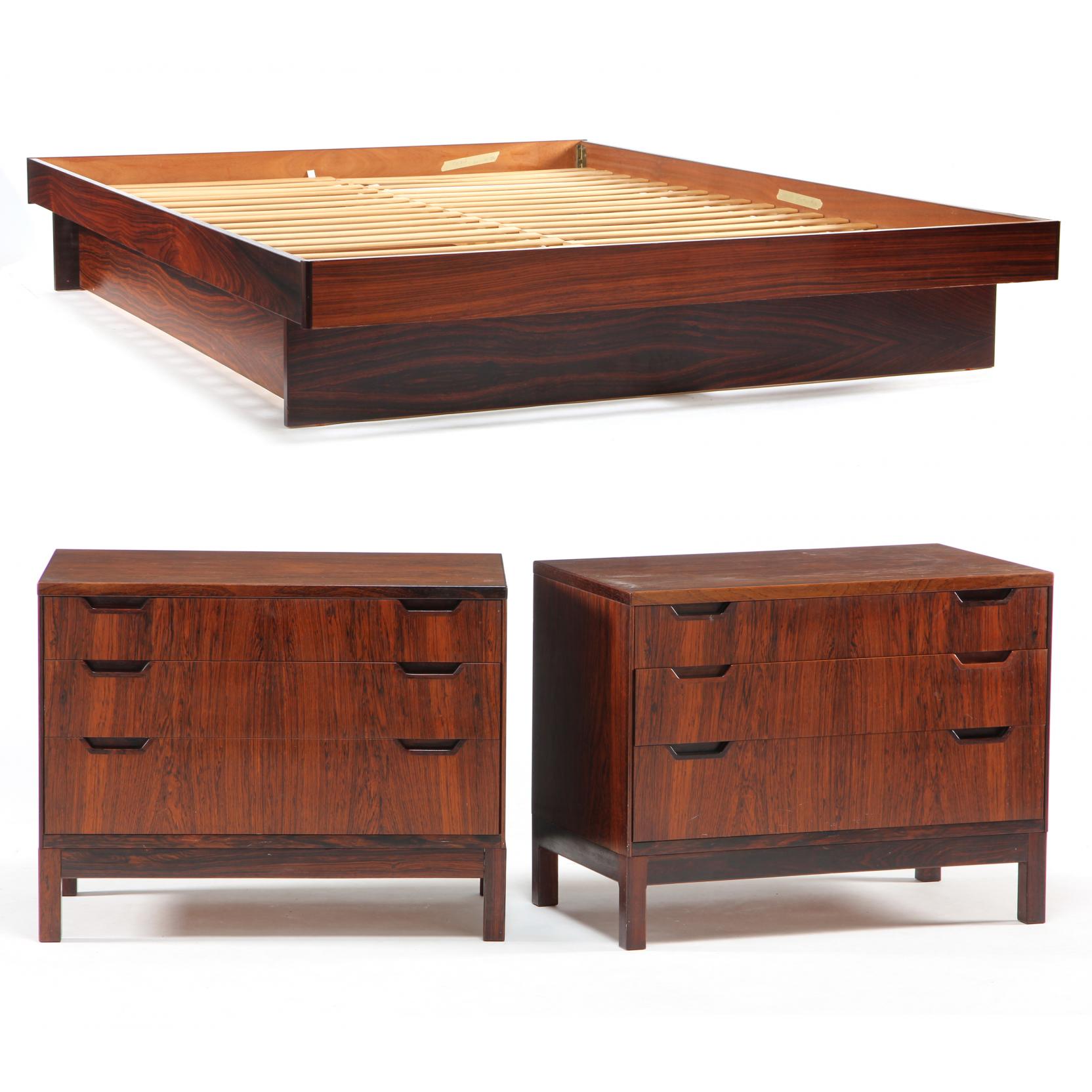 Appraisal: Danish Modern Bedroom Set circa s to include a platform