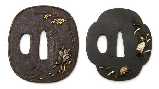 Appraisal: A Group of Two Tsuba th- th century mixed metal