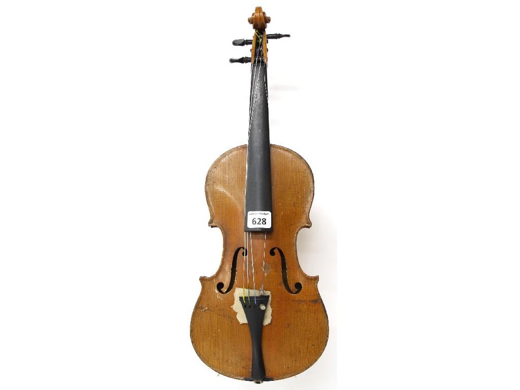 Appraisal: Half size German Stradivari copy violin cm