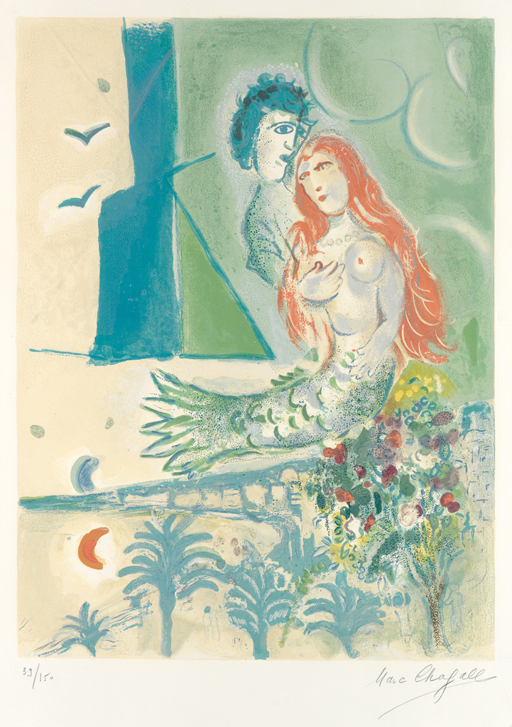 Appraisal: MARC CHAGALL after Sir ne au Po te Color lithograph