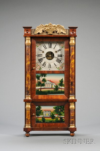 Appraisal: Miniature Triple-Decker Shelf Clock by Forestville Manufacturing Company Bristol Connecticut