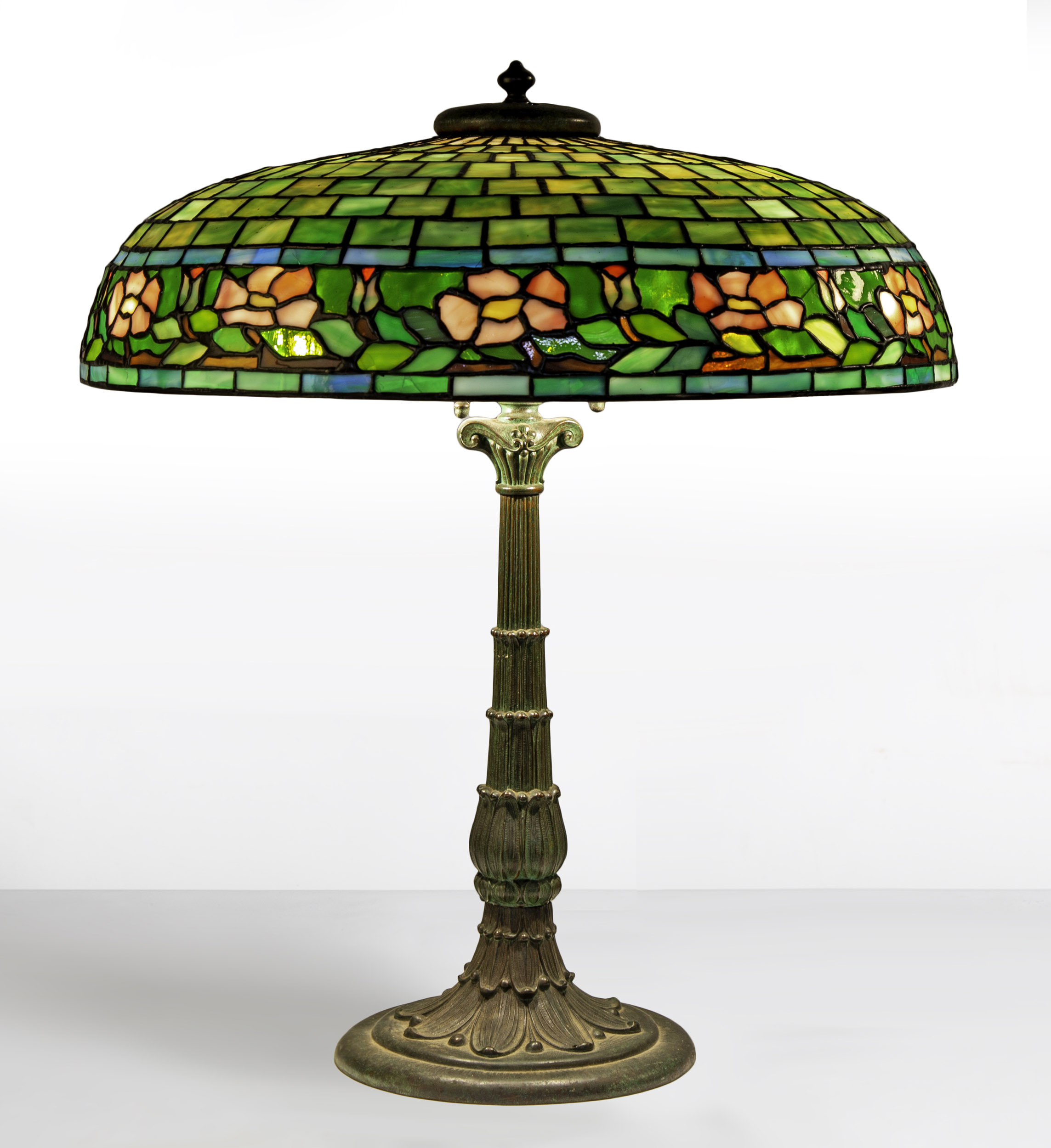 Appraisal: DUFFNER KIMBERLY TABLE LAMP Early th century Leaded glass and