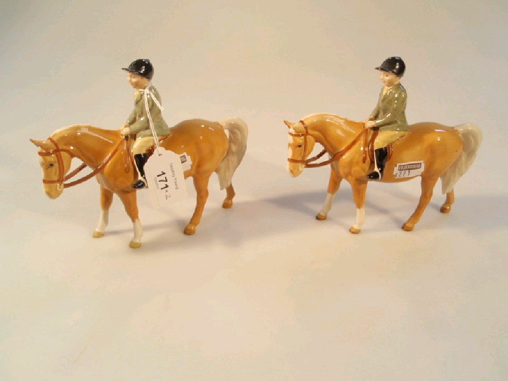 Appraisal: Beswick Boy on Pony a pair No Palomino gloss