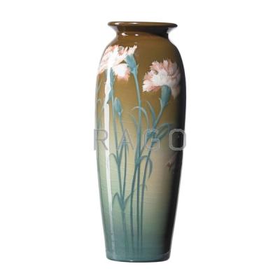 Appraisal: ED DIERS ROOKWOOD Iris Glaze vase with carnations Condition Report