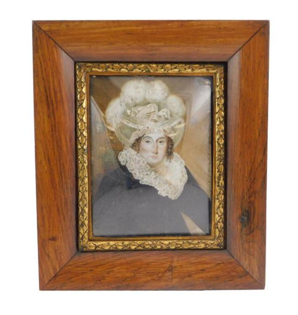 Appraisal: Miniature portrait of Queen Caroline painted on ivory framed under