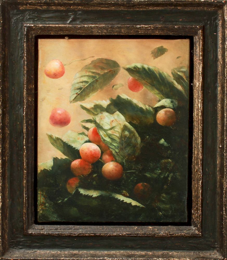 Appraisal: Cristobal Toral Still Life of Cherries Oil Cristobal Toral Spanish