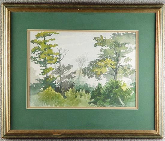 Appraisal: Harriet Freeman Amercian - Circa 's Watercolor Verdant forest under