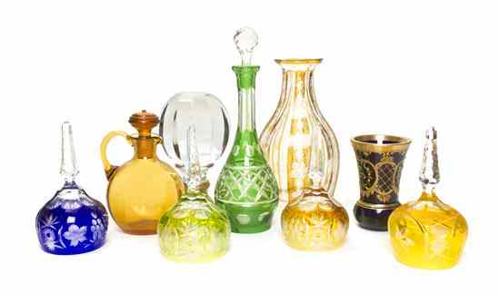 Appraisal: A Collection of Bohemian Glass Articles comprising two bottles and