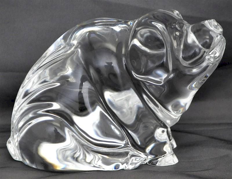 Appraisal: WATERFORD CRYSTAL LARGE PIG PAPERWEIGHT Waterford Crystal Large Figural Pig