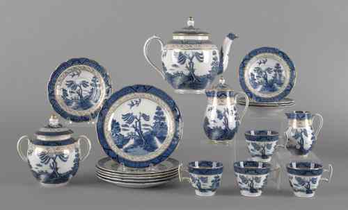 Appraisal: Booths Old Blue Willow porcelain tea service nineteen pieces