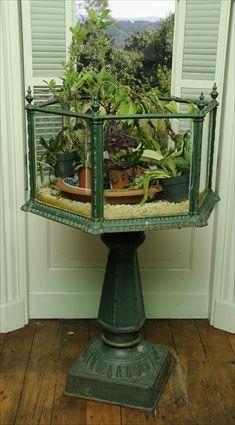 Appraisal: VICTORIAN PAINTED CAST-IRON AND GLASS HEXAGONAL TERRARIUM WILLIAM ADAMS CO