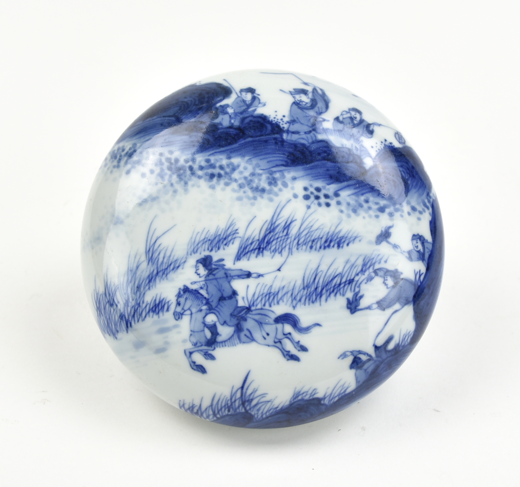 Appraisal: Chinese possible Kangxi Period A blue white porcelain box of