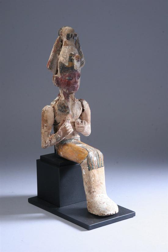 Appraisal: EGYPTIAN POLYCHROME WOOD OSIRIS Ptolomaic period - B C -